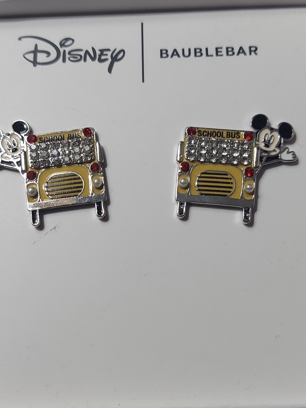 Disney x BaubleBar Mickey School Bus Stud Earrings - Yellow & Silver